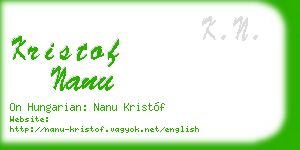 kristof nanu business card