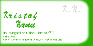 kristof nanu business card